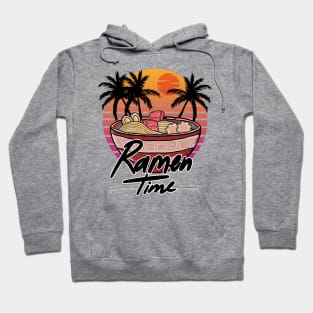 Ramen Time Summer Vaporwave Aesthetics  Palm Trees Hoodie